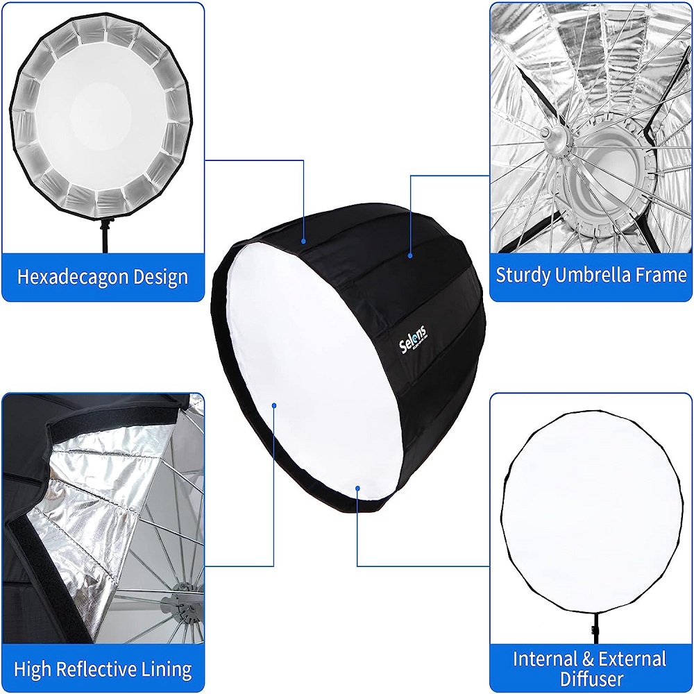 Selens-Softbox Parabólico Dobr - Parabolic Umbrella Deep avaliação e preço