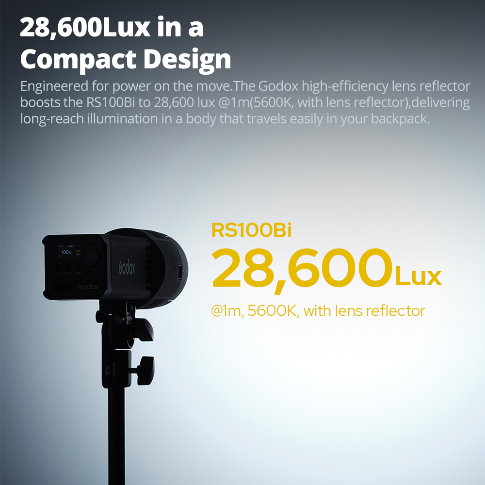GODOX RS100Bi 28600Lux Luz de  - Photography Lighting For Outdoors avaliação e preço